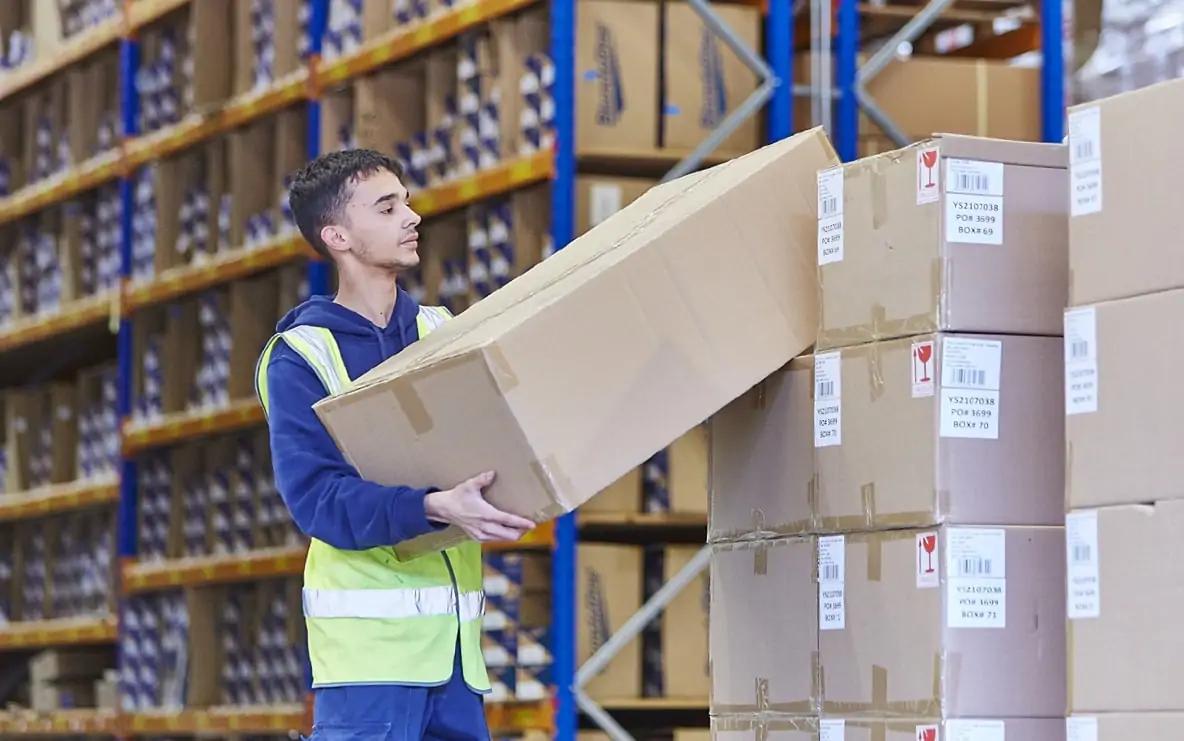 Warehouse stacking boxes