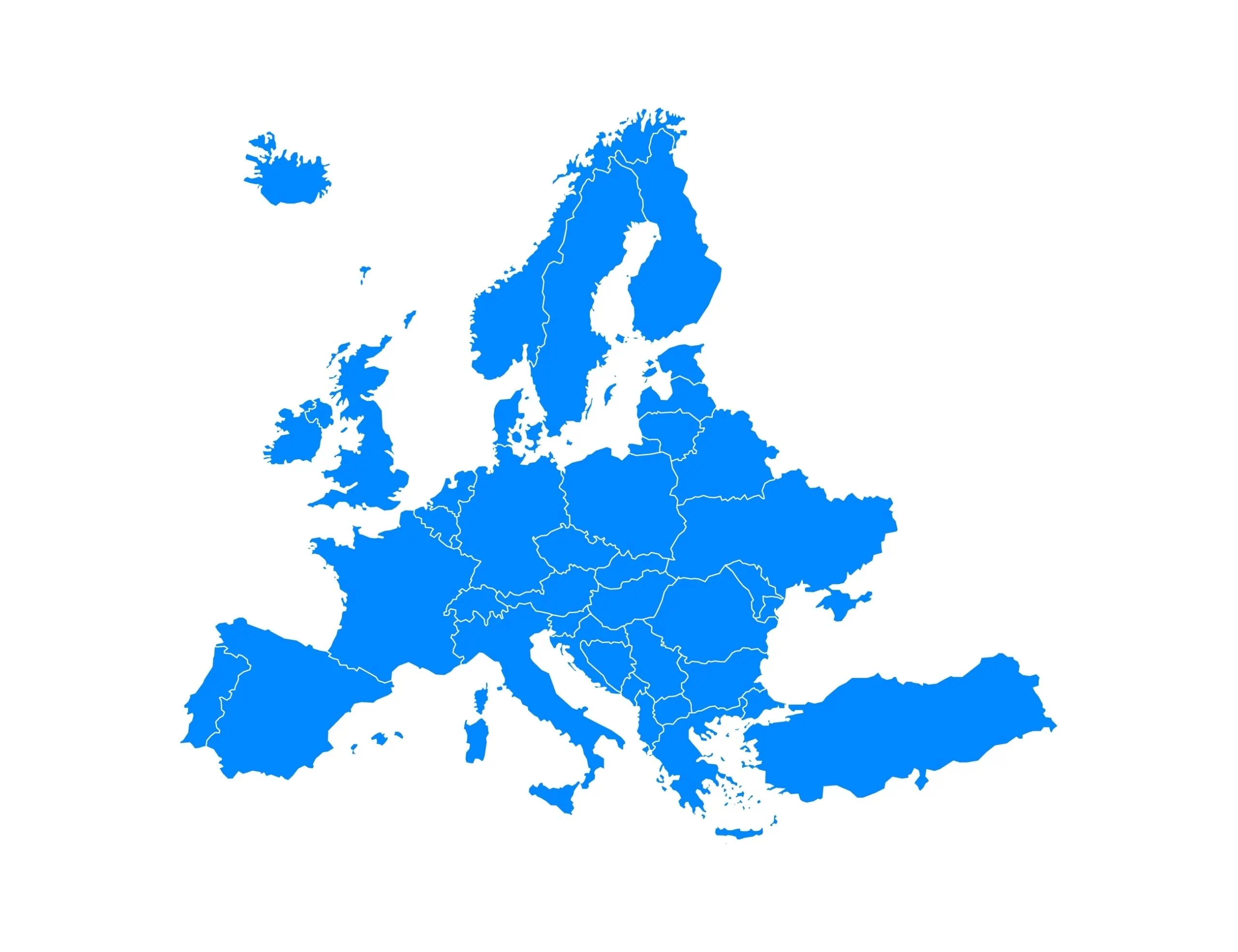 Blue map Europe