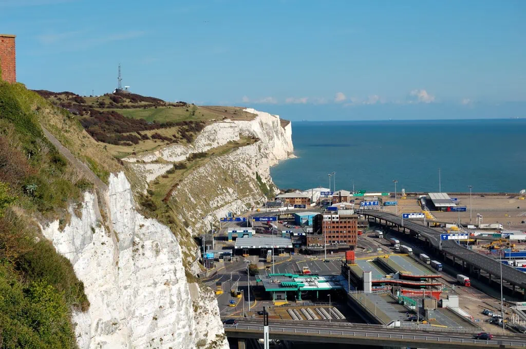 White cliffs of Dover docks