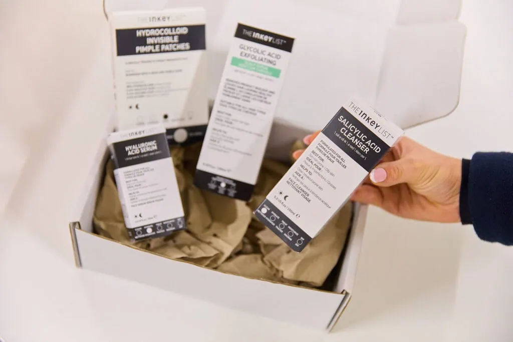 Inkey List products in a white box